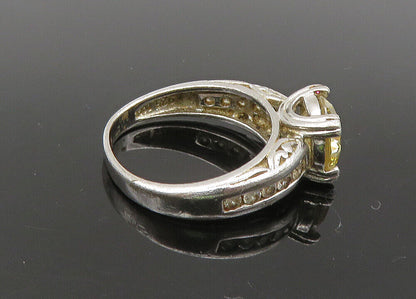 925 Sterling Silver  Vintage Shiny Cubic Zirconia Band Ring Sz 7.5  RG21790