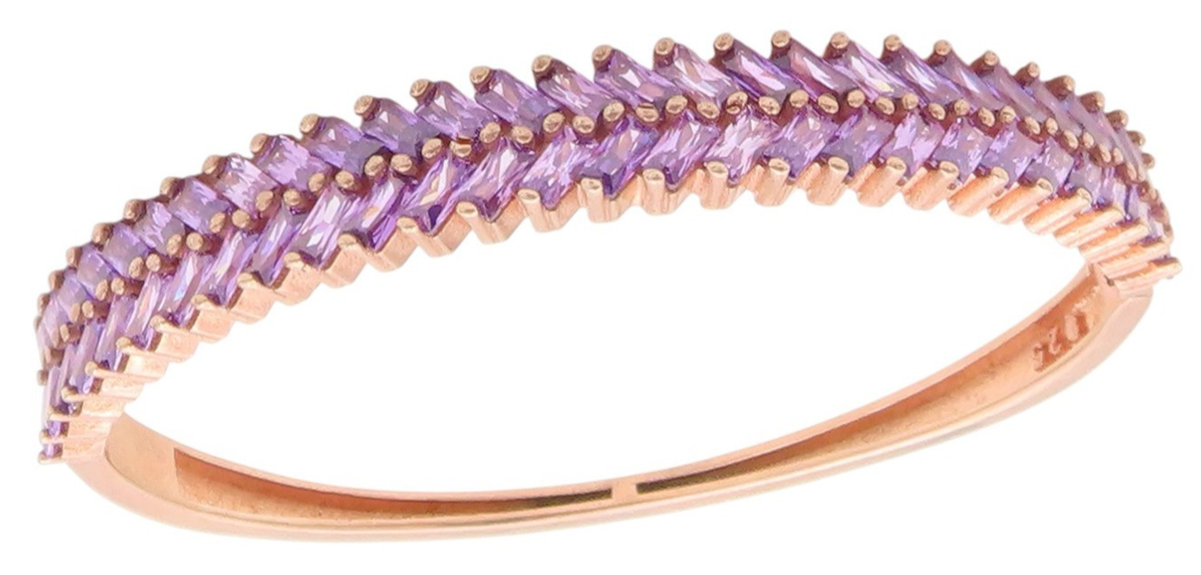 925 Sterling Silver Vintage Bracelet Gold Plated Tanzanite Elegant Bangle BT5727