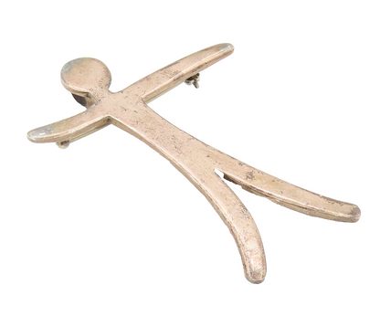 GUNN TRIGERE 925 Sterling Silver Vintage Modernist Figure Brooch Pin BP10128