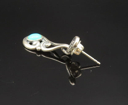 CAROLYN POLLACK 925 Silver  Vintage Swirl Wrapped Turquoise Earrings  EG11831