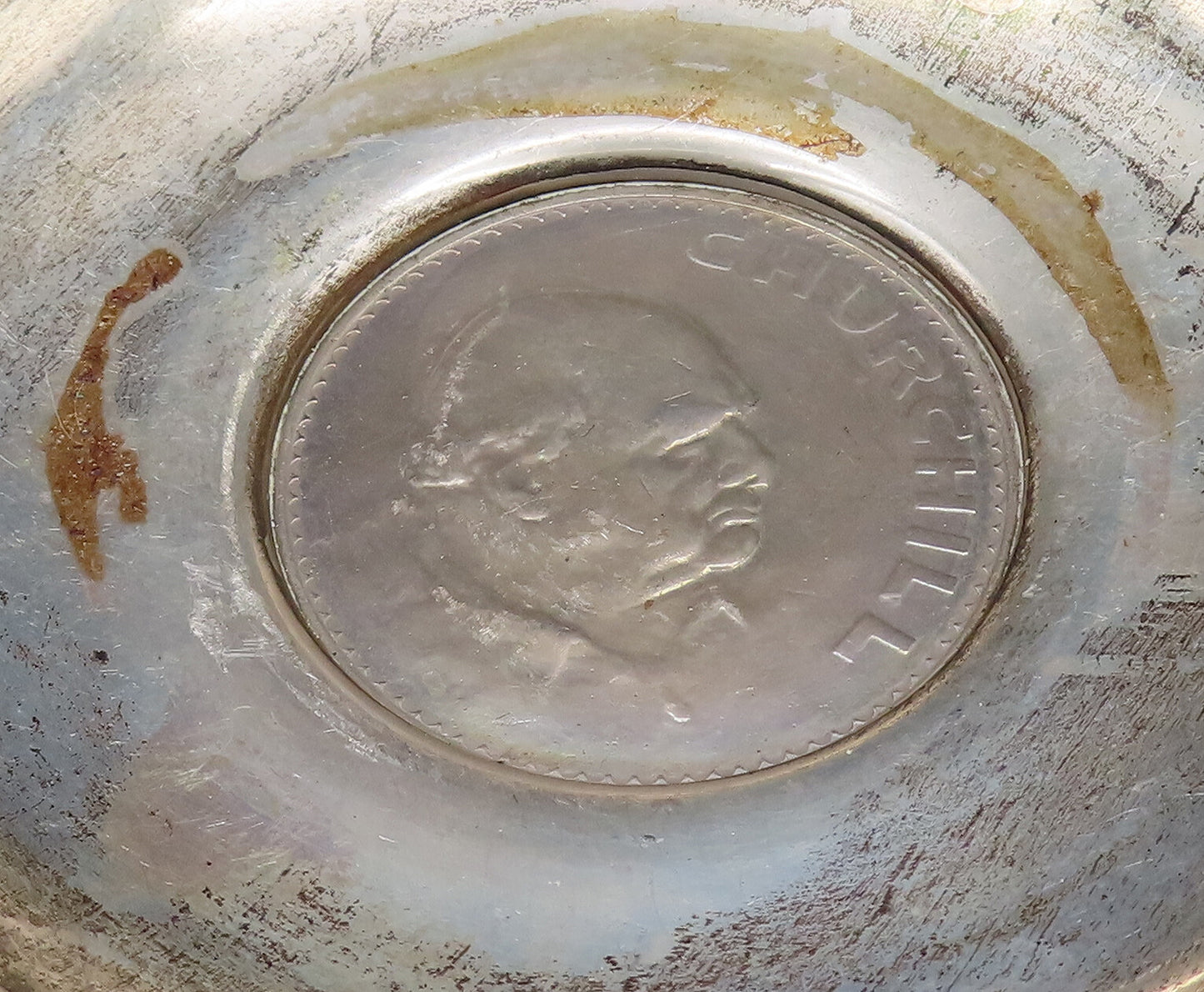 BALDWIN & MILLER 925 Sterling Silver Vintage Churchill Coin Dish Bowl TR3457