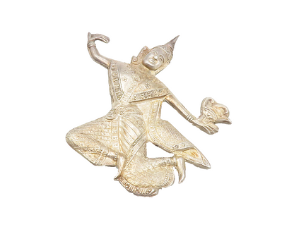 SIAM 925 Sterling Silver  Vintage Embellished Detail Dancer Brooch Pin  BP5392