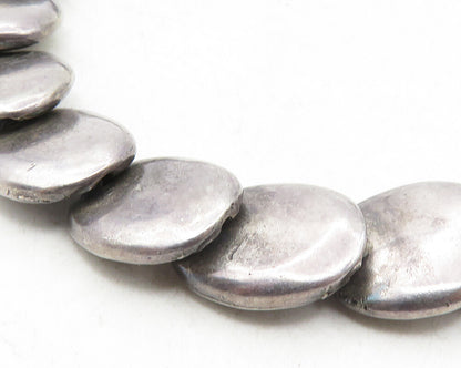 UNODE50 925 Sterling Silver  Vintage Dark Tone Oval Chain Bracelet  BT4192