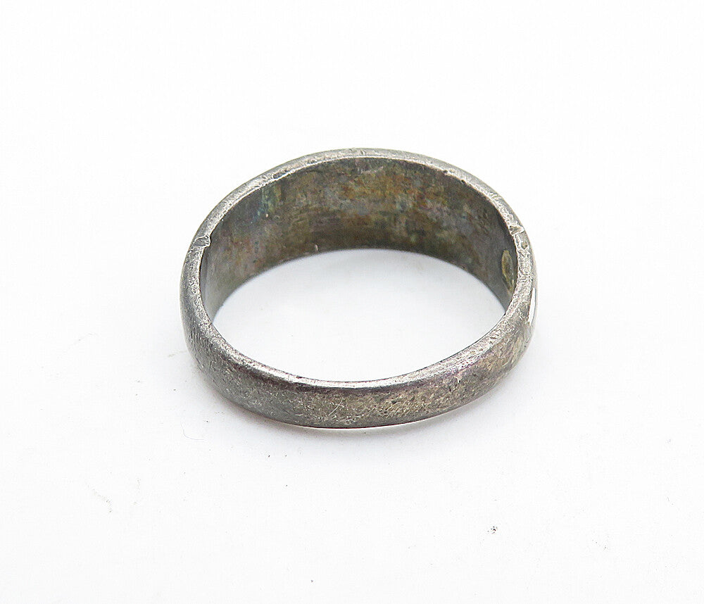 925 Sterling Silver  Vintage Antique Oxidized Lizards Band Ring Sz 7.5  RG7015