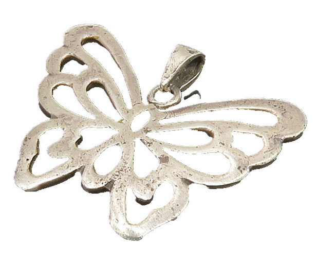 925 Sterling Silver  Vintage Smooth Butterfly Motif Pendant  PT16023