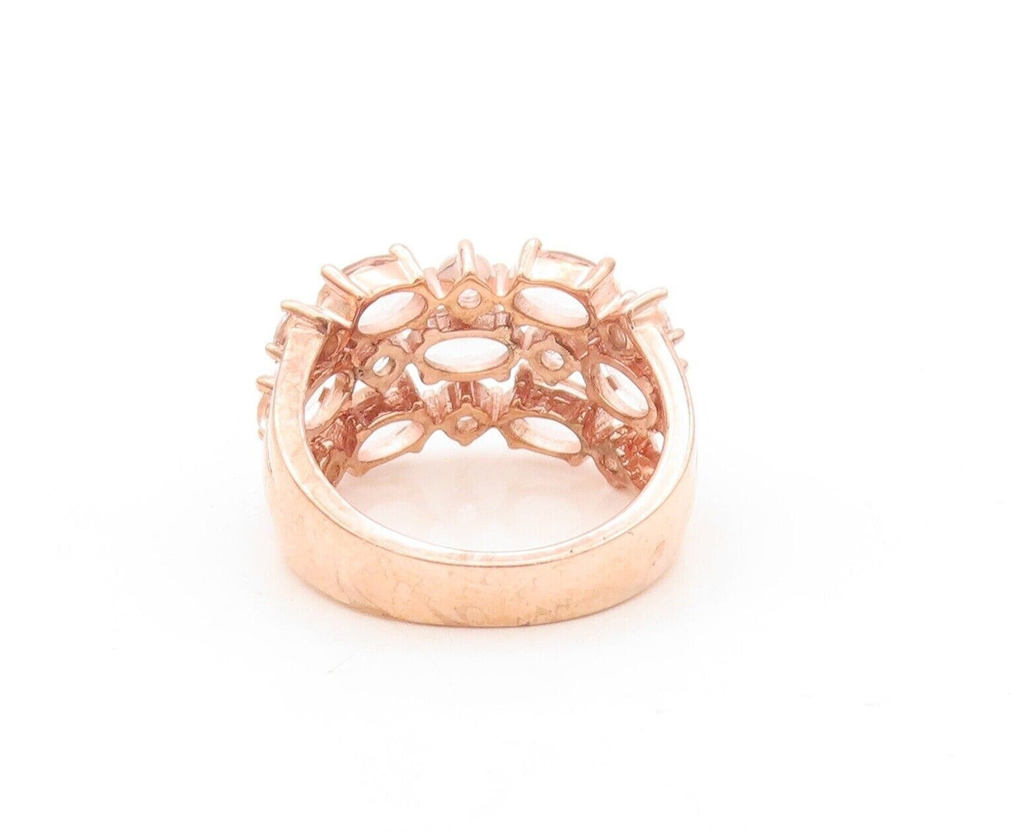 925 Sterling Silver Vintage Ring Rose Gold Plated Morganite & Topz Sz 7  RG30380
