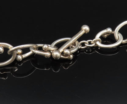 MICHAEL DAWKINS 925 Silver  Vintage Graduated Dotted Circle Necklace  NE3970