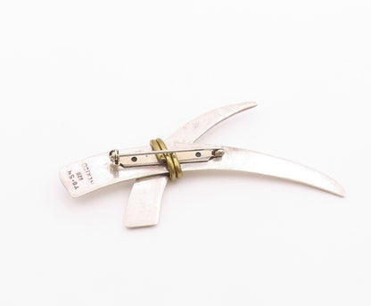 MEXICO 925 Silver  Vintage Two Tone Wrapped Crossed Design Brooch Pin  BP7366
