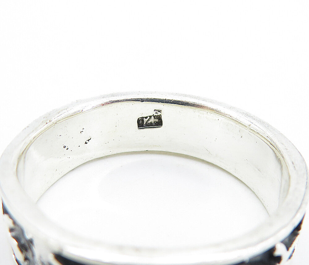 925 Sterling Silver  Vintage Shiny Lizard Patterned Band Ring Sz 11.5  RG7433