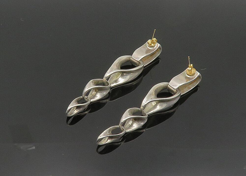 RLM STUDIO 925 Silver & 14K GOLD  Vintage Shiny Heavy Dangle Earrings  EG9882
