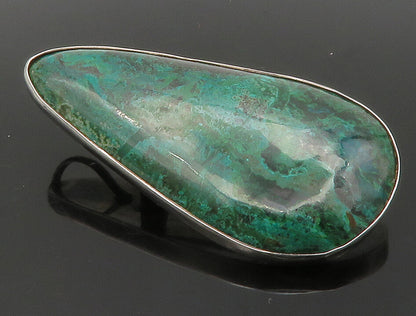 ISRAEL 925 Sterling Silver  Vintage Cabochon Eilat Stone Brooch Pin  BP4876