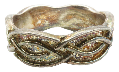 925 Sterling Silver  Vintage Infinity Twist Large Band Ring Sz 11 RG11435