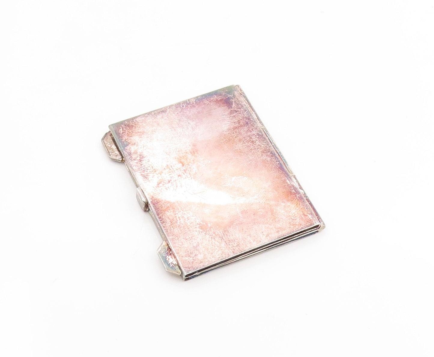 925 Sterling Silver Vintage Compact Box ENGLAND Classic Photo Frame OPENS TR4107