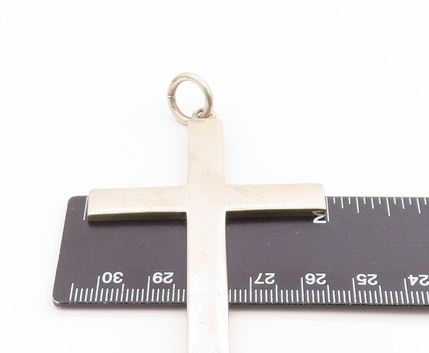 925 Sterling Silver Vintage Pendant Minimalist Large Religious Cross  PT26307