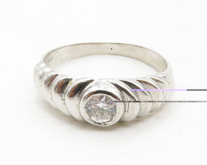 925 Sterling Silver  Cubic Zirconia Graduated Design Band Ring Sz 7.5  RG12937