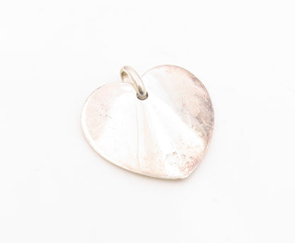 925 Sterling Silver  Vintage Sparkling Love Heart Motif Pendant  PT12525