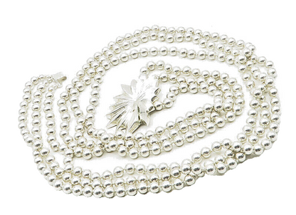 N&R 925 Sterling Silver Vintage Shiny Multi Strand Ball Beaded Belt TR2520
