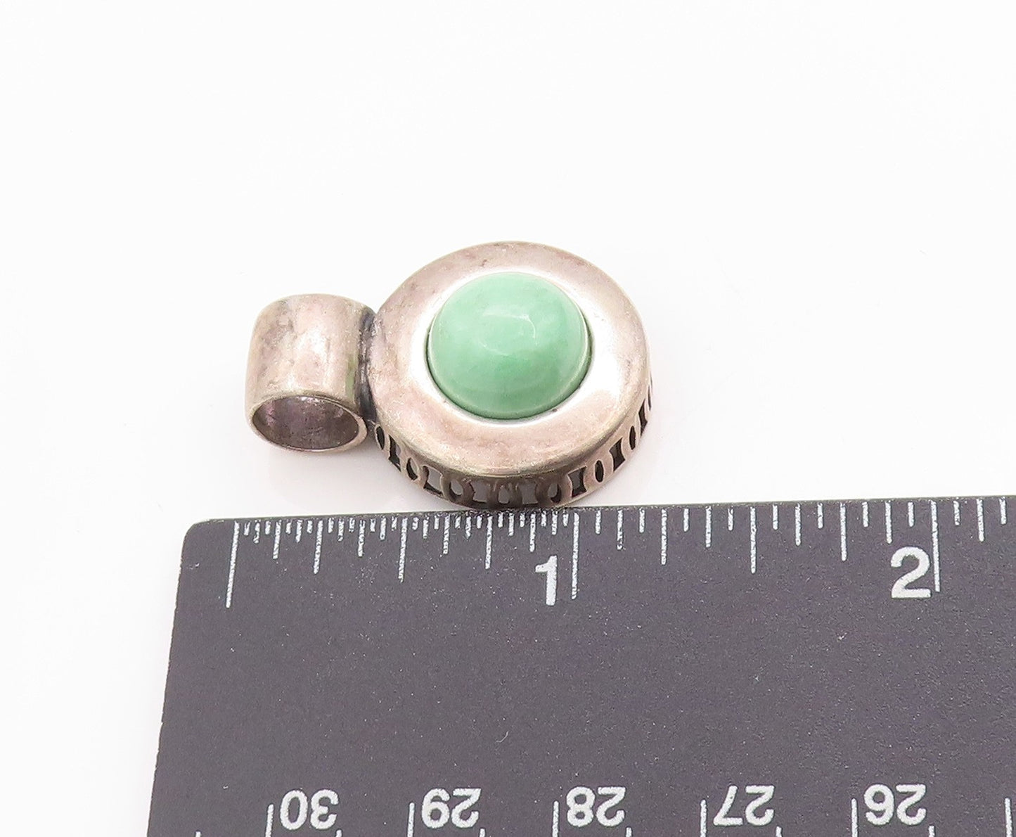 925 Sterling Silver Vintage Pendant CAROLYN POLLACK Halo Round Turquoise PT24848