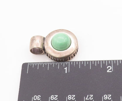 925 Sterling Silver Vintage Pendant CAROLYN POLLACK Halo Round Turquoise PT24848