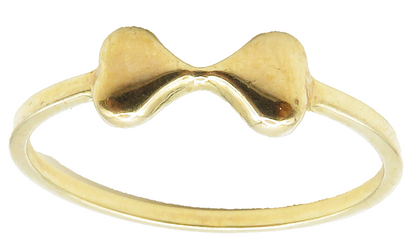 AVON 925 Sterling Silver  Shiny Gold Plated Bow Tie Band Ring Sz 11  RG15071