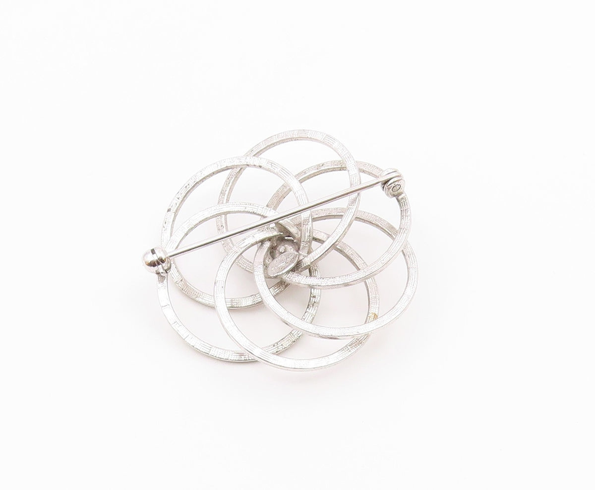 SKL 925 Sterling Silver  Vintage Freshwater Pearl Floral Brooch Pin  BP8348