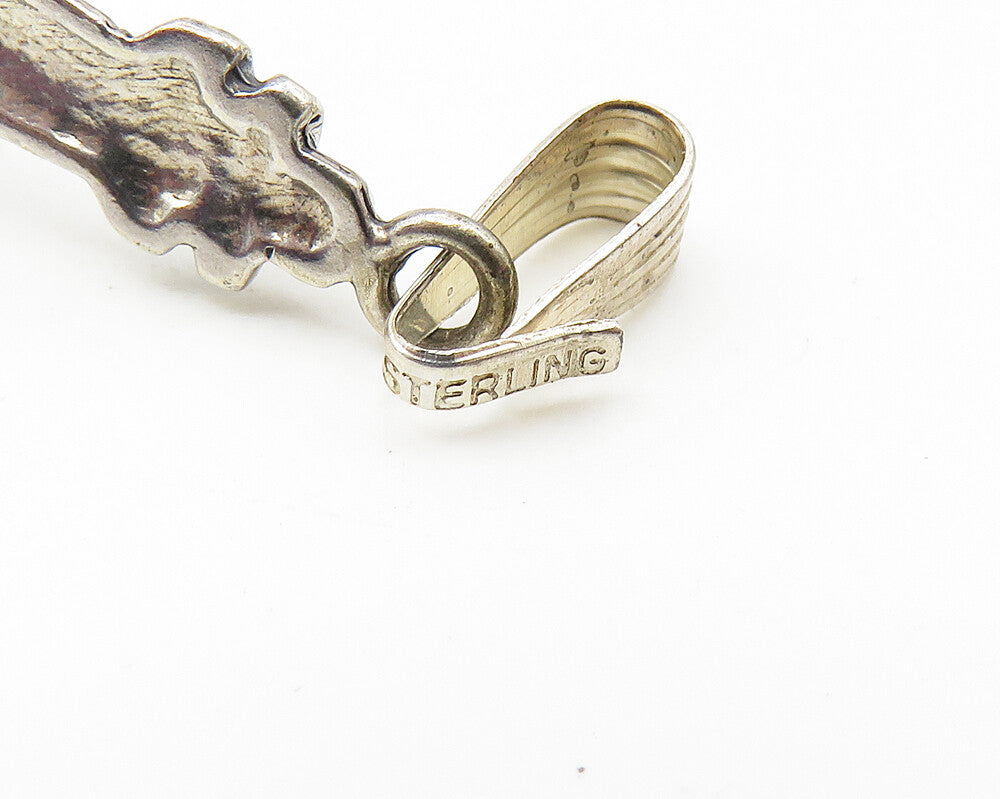 SW 925 Sterling Silver  Vintage Light House Motif Etched Detail Pendant PT8338