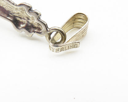 SW 925 Sterling Silver  Vintage Light House Motif Etched Detail Pendant PT8338