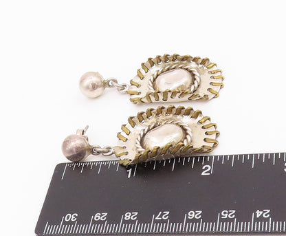925 Sterling Silver Vintage Earrings MEXICO Dangling Cutout Cowboy Hat  EG13624