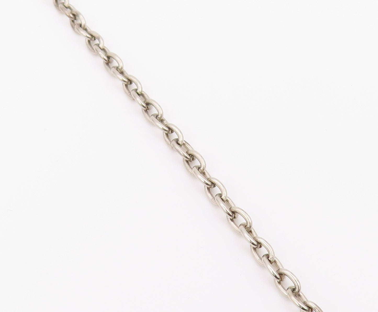 925 Sterling Silver  Vintage Dark Tone Floral Motif Chain Necklace  NE3566