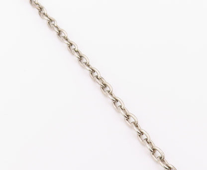 925 Sterling Silver  Vintage Dark Tone Floral Motif Chain Necklace  NE3566