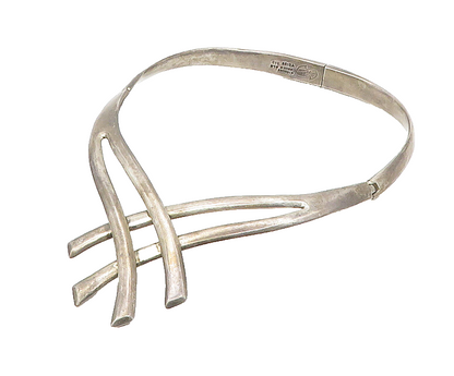 MIGUEL PINEDA MEXICO 925 Silver  Vintage Rare Heavy Collar Necklace  NE2920