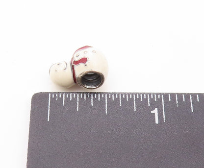 925 Sterling Silver Vintage Pendant PANDORA Enameled Snowman Charm  PT23949