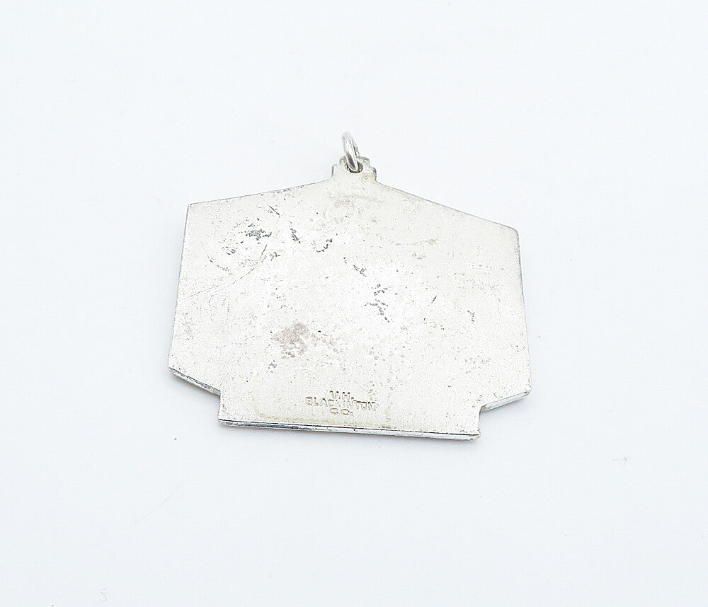 V.H. BLACKINTON 925 Sterling Silver  Vintage Rifle Medallion Pendant  PT6174