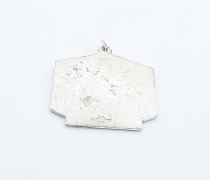 V.H. BLACKINTON 925 Sterling Silver  Vintage Rifle Medallion Pendant  PT6174