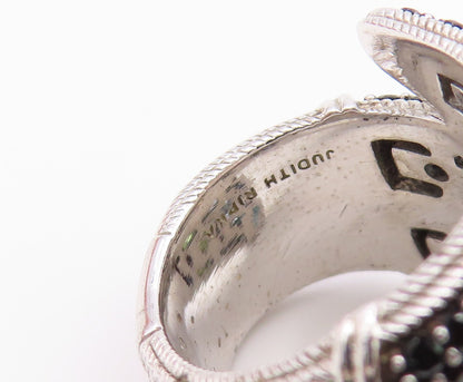 925 Sterling Silver Vintage Ring JUDITH RIPKA Multi Gemstone Coil  Sz 6  RG36846