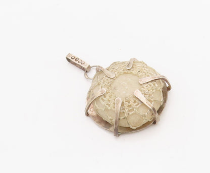 925 Sterling Silver Vintage Pendant EUROPEAN Antique Croatia Marble  PT23545