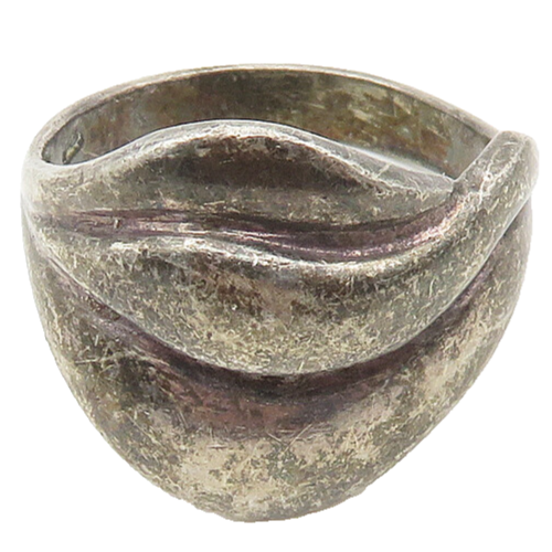 925 Sterling Silver  Vintage Dark Tone Smooth Tapered Band Ring Sz 9  RG17734