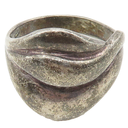 925 Sterling Silver  Vintage Dark Tone Smooth Tapered Band Ring Sz 9  RG17734