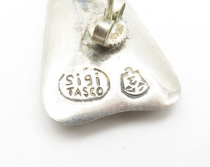 SIGI PINEDA TASCO 925 Silver  Vintage Modernist Folded Drop Earrings  EG7425
