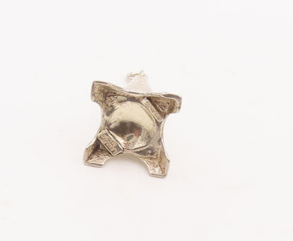 925 Sterling Silver Vintage Pendant LANCOME PARISE Carved Eiffel Tower  PT23153