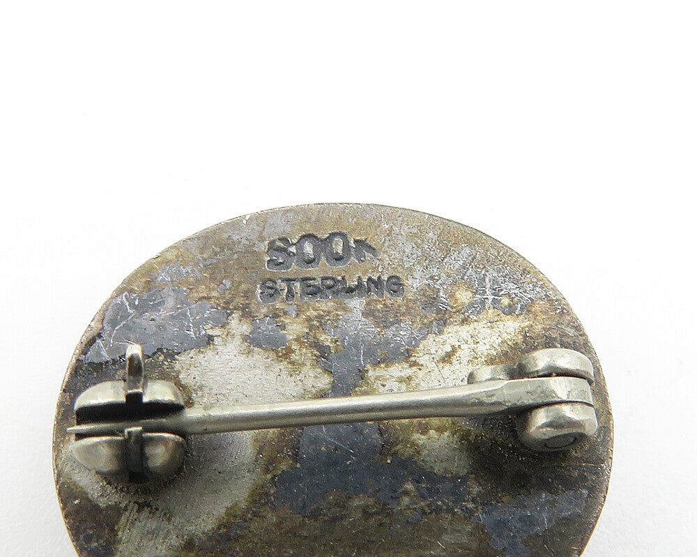 925 Sterling Silver  Vintage Enamel Dental Assisting School Brooch Pin  BP4190