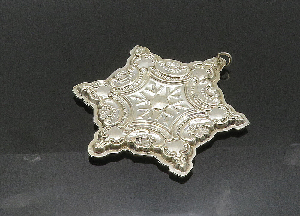 WALLACE 925 Sterling Silver Vintage Shiny Large Christmas Star Pendant PT16632