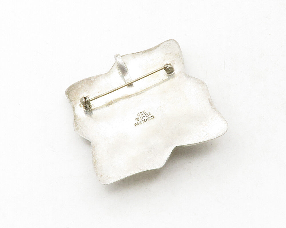 MEXICO 925 Sterling Silver  Vintage Hollow Square Design Brooch Pin  BP4797