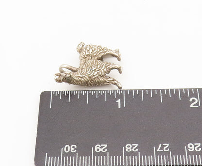 925 Sterling Silver Vintage Pendant 3D Carved Mini Hairy Lamb Charm  PT22478