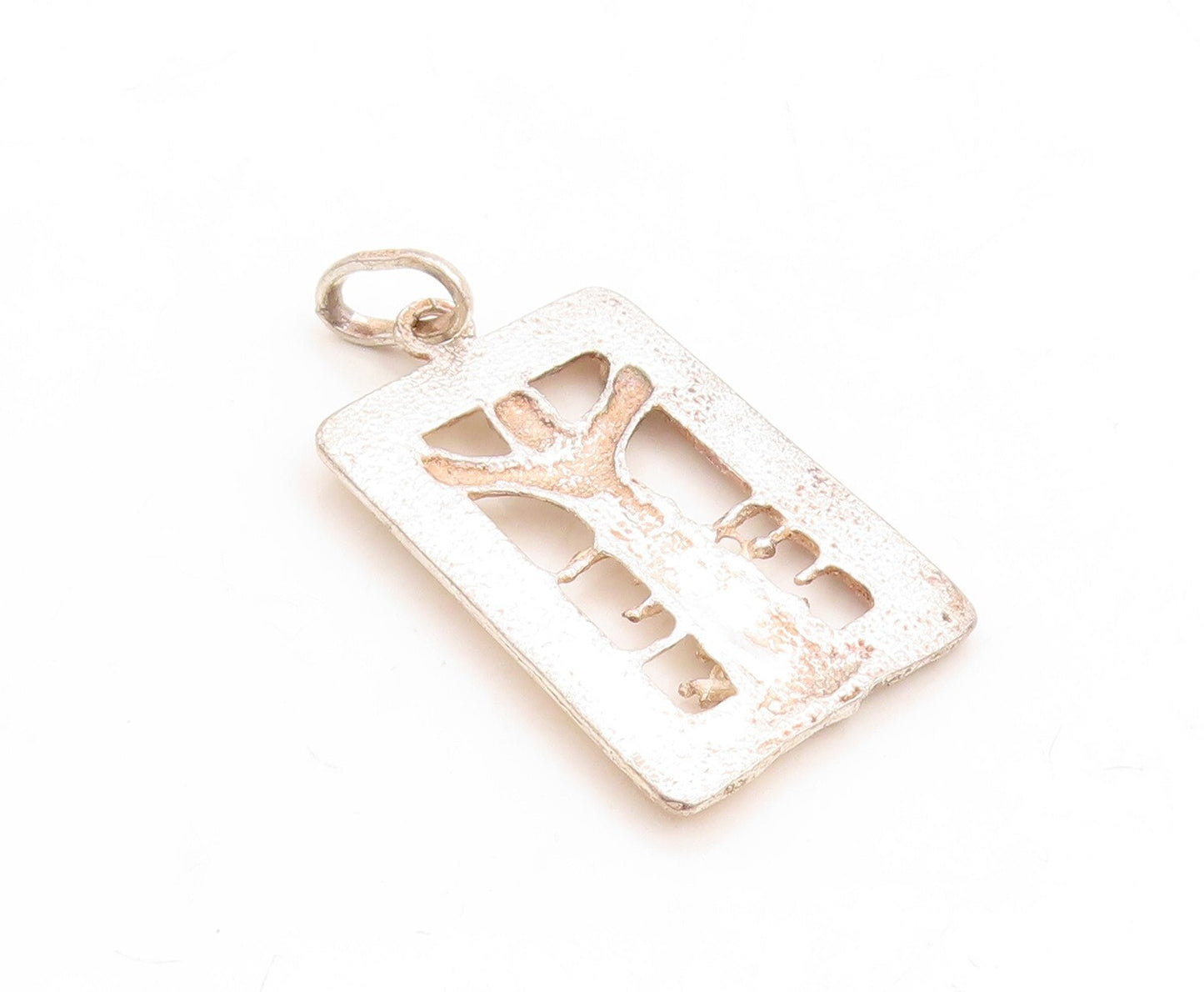 925 Sterling Silver Vintage Pendant Solid Religious Cutout Jesus  PT23747