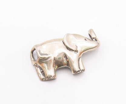 MEXICO 925 Sterling Silver  Vintage Shiny Elephant Motif Pendant  PT15293