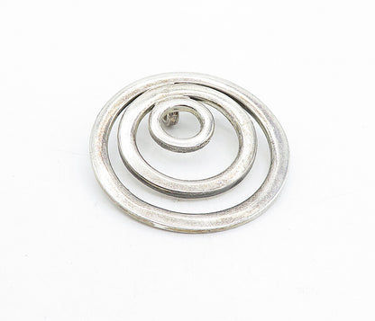 925 Sterling Silver  Vintage Dark Tone Graduated Open Circles Pendant  PT3472