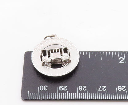 CREA 925 Sterling Silver   Vintage San Francisco Trolley Car Pendant  PT20643