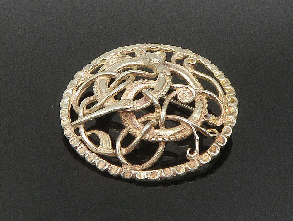 CARL BRUMBERG HANSEN 925 Silver  Vintage Knotted Animal Brooch Pin  BP9379