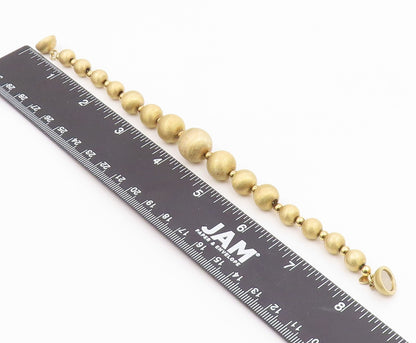 925 Sterling Silver  Gold Plated Graduated Ball Beaded Chain Bracelet  BT6519